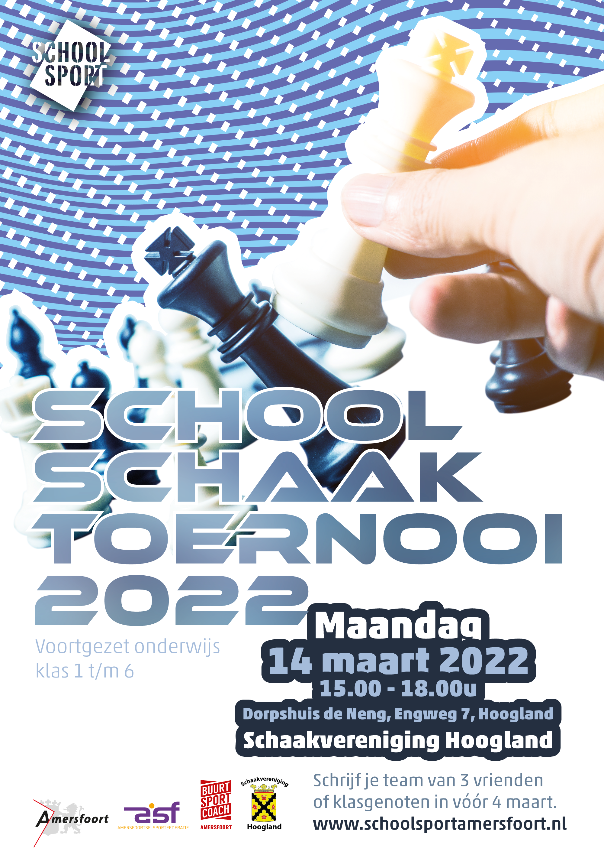 Poster Schaaktoernooi Voortgezet onderwijs