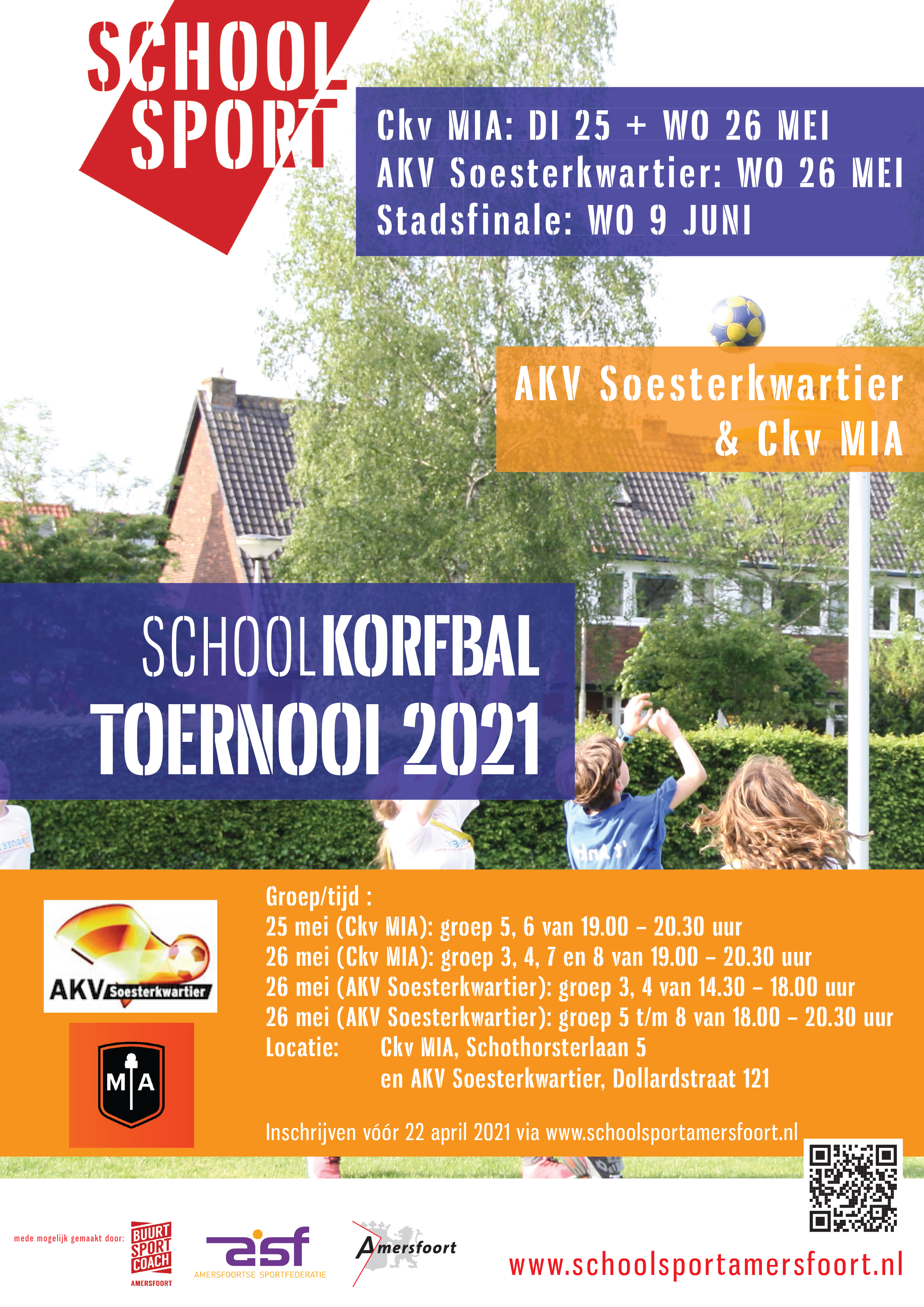 Poster School Korfbaltoernooi AKV Soesterkwartier (voorronde)