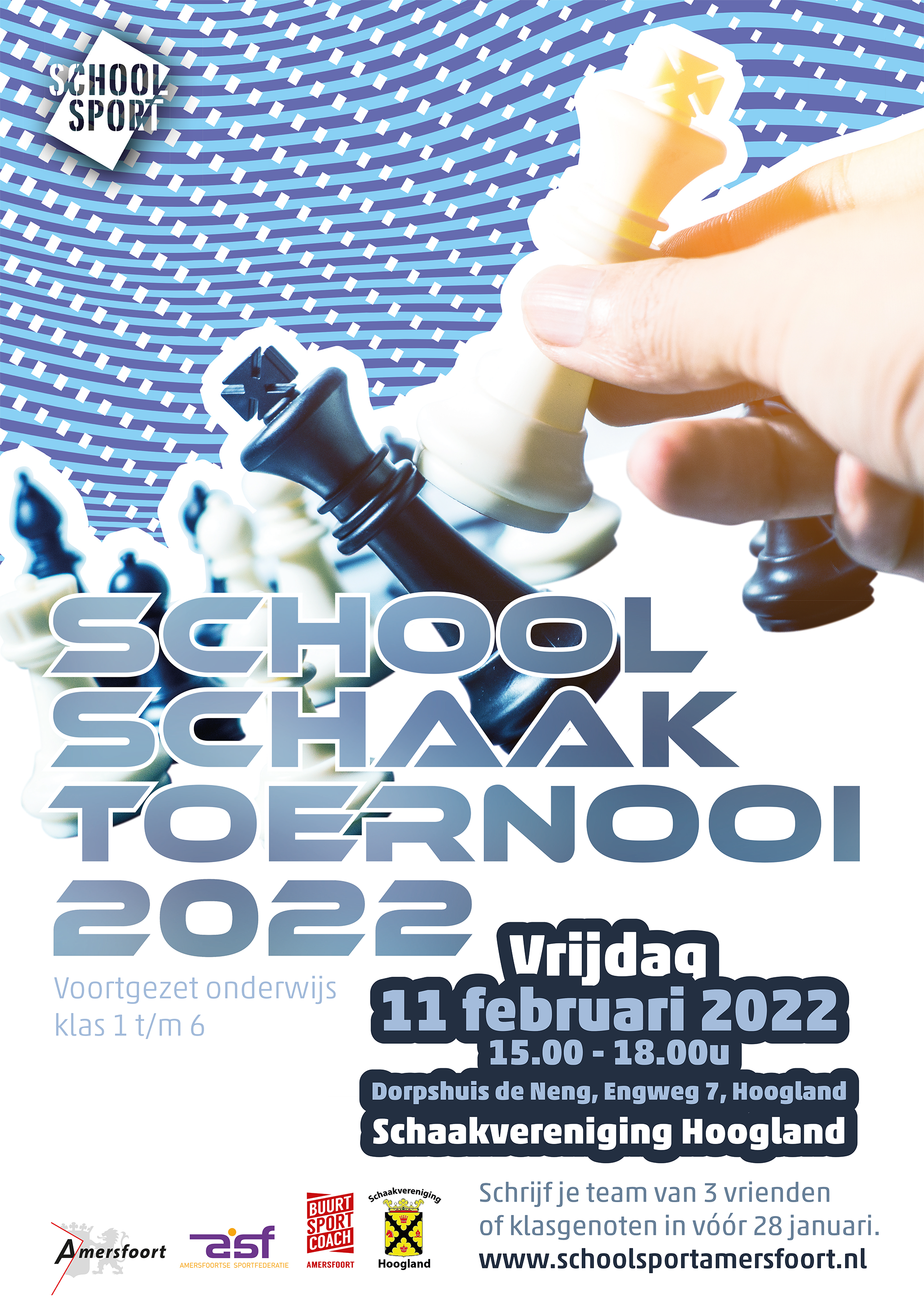 Poster Schaaktoernooi Voortgezet onderwijs