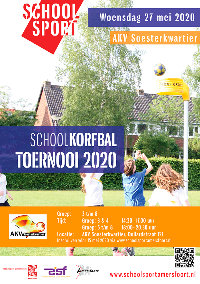 Poster Schoolkorfbaltoernooi AKV Soesterkwartier