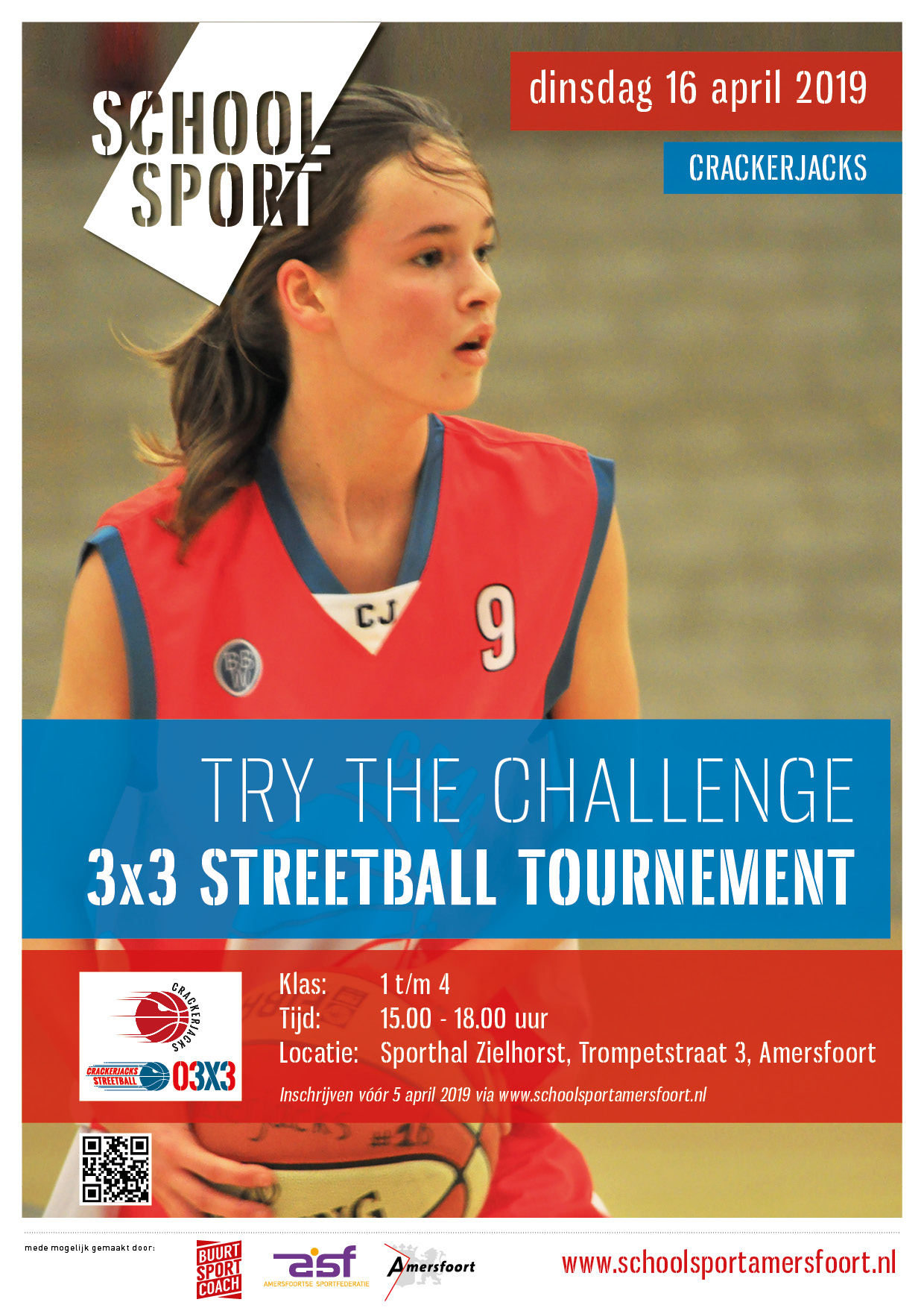 Poster 3x3 Streetball toernooi VO
