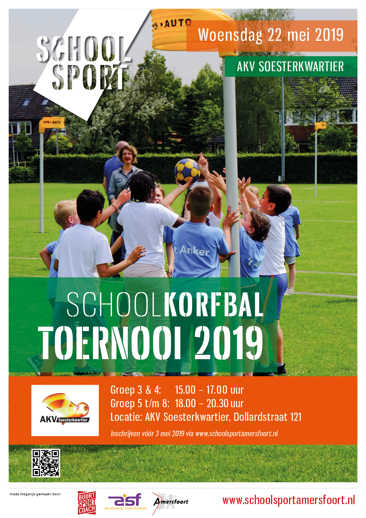 Poster Schoolkorfbaltoernooi AKV Soesterkwartier