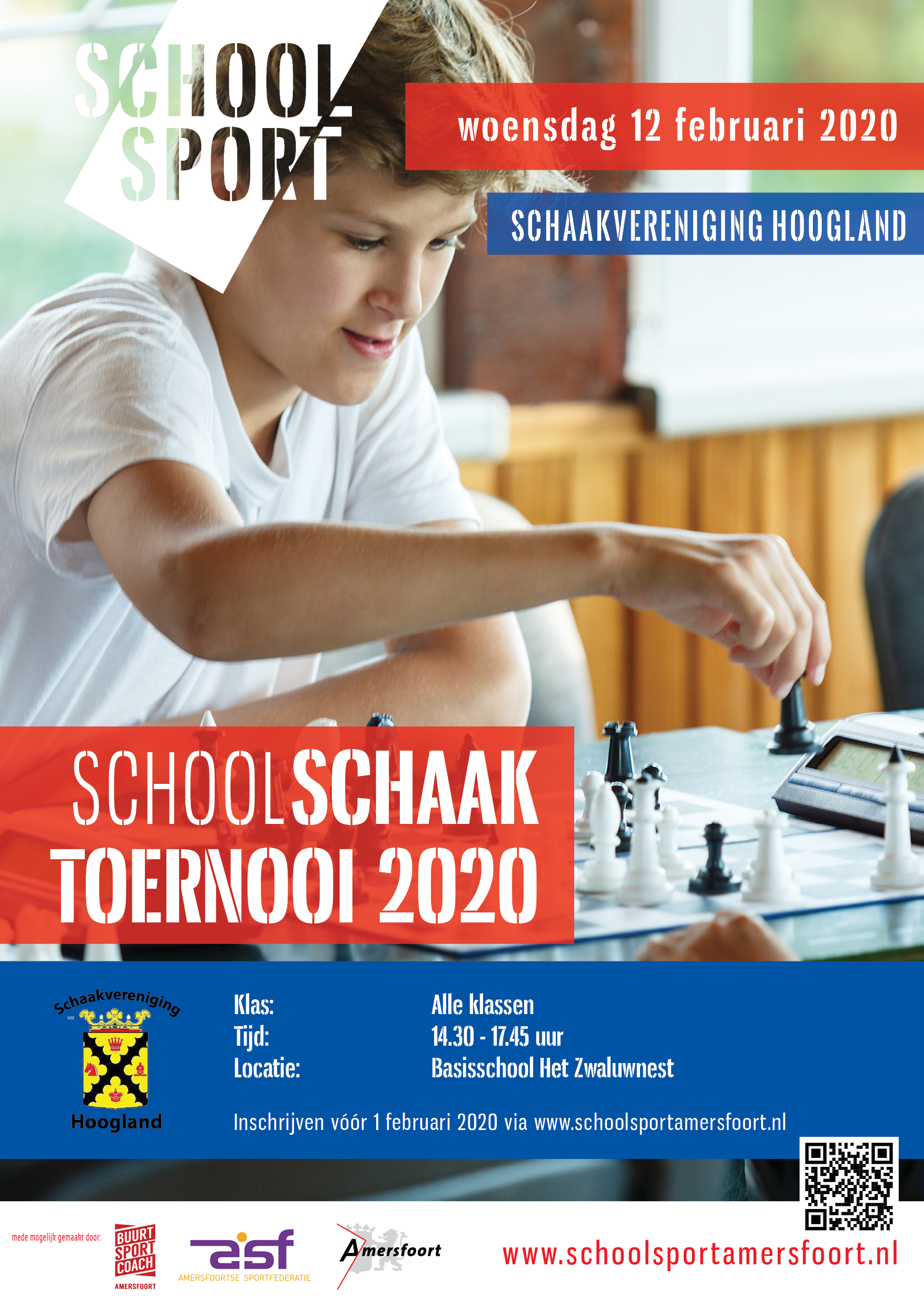 Poster Schoolschaaktoernooi van Amersfoort; Voortgezet Onderwijs